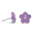 Lauren G. Adams Girls Flower Girl Post Earrings (Silver/Lavender Purple)